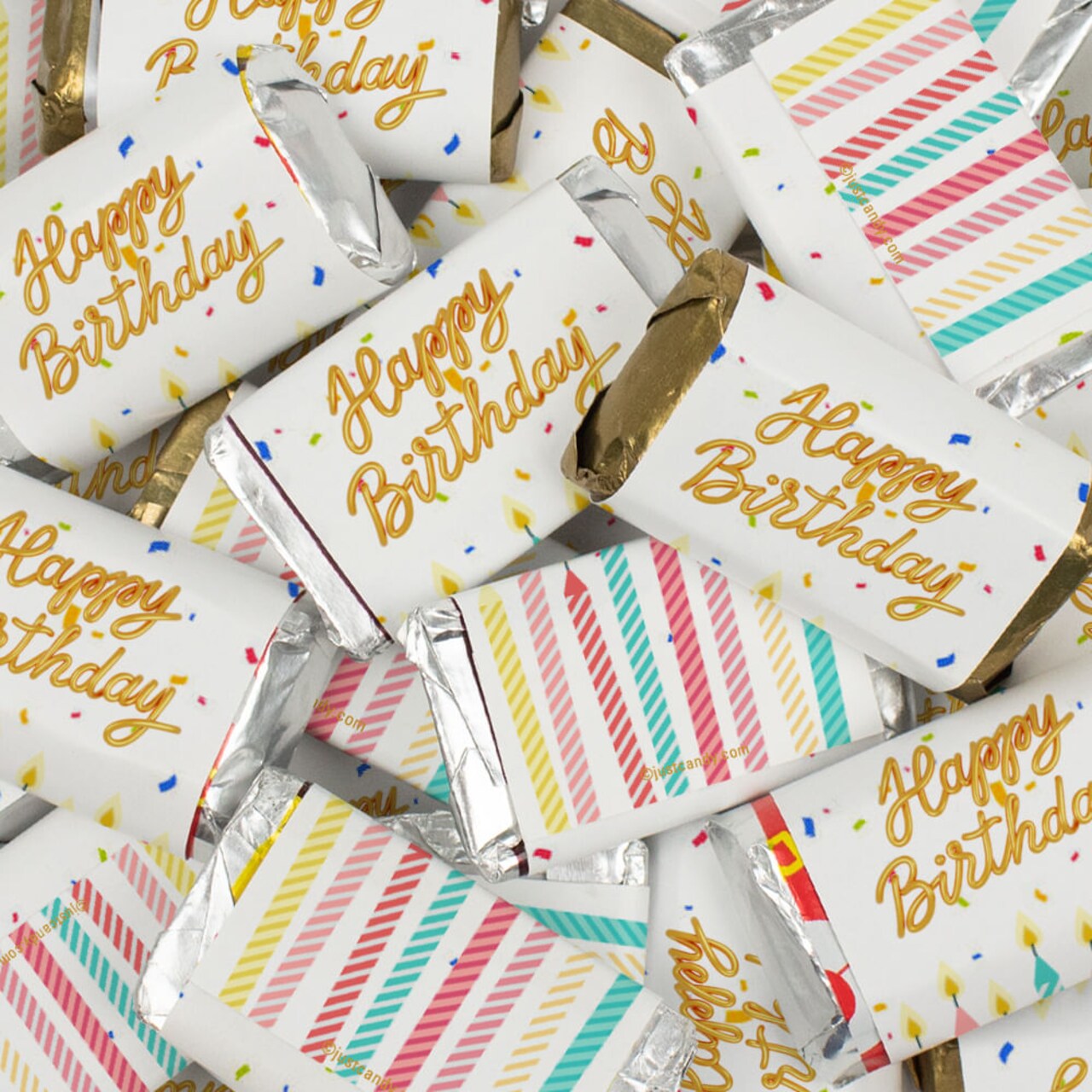 Birthday Candy Party Favors (Approx. 100 Pcs Milk Chocolate Hershey's Kisses & 40 Pcs Wrapped Miniatures) - Candles Themed